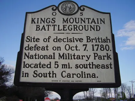 Kings Mountain Battle Ground Historical Marker