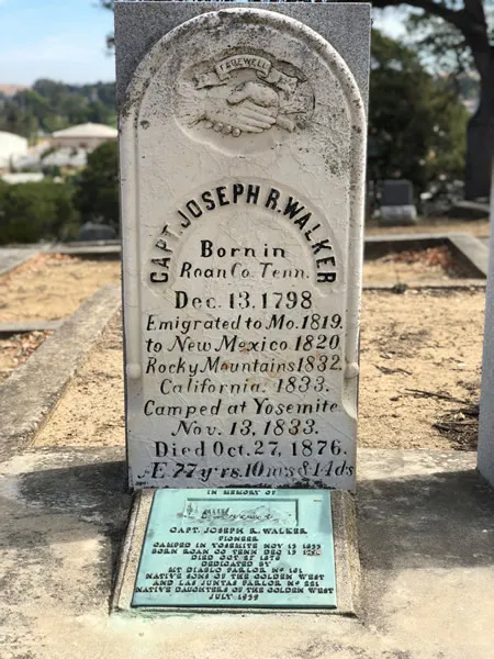 Joseph R Walker's grave at the Alhambra Cemetery, Martinez, California