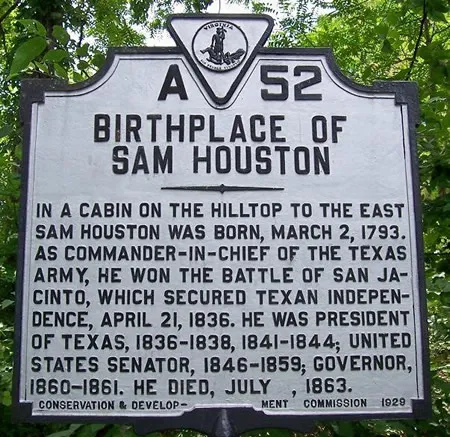 Birthplace of Sam Houston